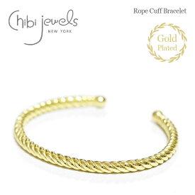【滝沢カレンさん着用】【CLASSY STORY VERY Oggi Domani 雑誌掲載】≪chibi jewels≫ チビジュエルズ ロープ モチーフ C型 バングル 14金仕上げ Rope Cuff Bracelet (Gold) レディース ギフト ラッピング