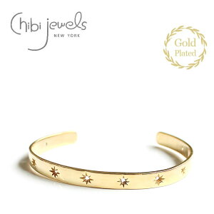【STORY CLASSY 雑誌掲載】【再入荷】≪chibi jewels≫ チビジュエルズ 星 スター モチーフ ゴールド バングル 14金ゴールド仕上げ Stargazing Cuff Bracelet (Gold) レディース ギフト プレゼント