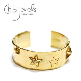 【LuRe 雑誌掲載】【再入荷】≪chibi jewels≫ チビジュエルズ星モチーフ 幅広バングル Super Star Cuff (Gold) レディース ギフト ラッピング