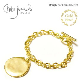 【GISELe CanCam 雑誌掲載】【再入荷】≪chibi jewels≫ チビジュエルズ プレート ラウンド コイン メダル ブレスレット ゴールド 14金仕上げ Bough-pot Coin Bracelet (Gold) レディース ギフト ラッピング