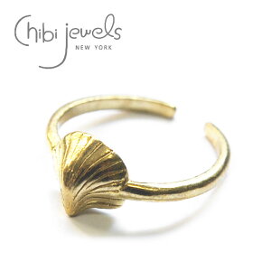�y�ē��ׁz��chibi jewels�� �`�r�W���G���Y �L���� �V�F�� ���`�[�t C�^�����O �w�� �t�H�[�N�����O �I�[�v�������O Cockle Shell Ring (Gold) ���f�B�[�X �M�t�g ���b�s���O