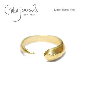【再入荷】≪chibi jewels≫ チビジュエルズボヘミアン 角ホーンモチーフ C型 ゴールド2WAY リング イヤーカフ 指輪 フォークリング オープンリング Large Horn Ring (Gold) レディース