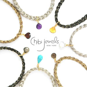�y�ē��ׁz��chibi jewels�� �`�r�W���G���Y �{�w�~�A�� �S21��� �V�R�Εt�� ���^���b�N�R�[�h�u���X���b�g Metallic Cord Bracelet with Gemstone ���f�B�[�X �M�t�g ���b�s���O