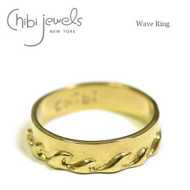 【再入荷】≪chibi jewels≫ チビジュエルズ波型 幅広 ゴールド リング 指輪 Wave Ring (Gold) レディース ギフト ラッピング