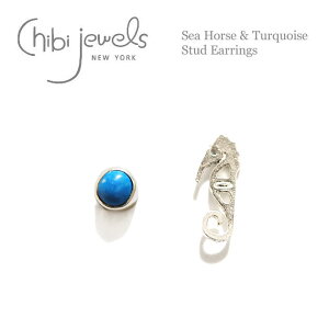 yēׁzchibi jewels `rWGY ^cmIgVS ^[RCY sAX Sea Horse & Turquoise Stud Earrings (Silver) fB[X Mtg bsO