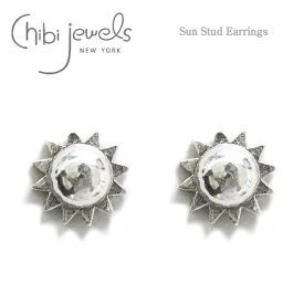 【楽天スーパーセール 50％OFF】≪chibi jewels≫ チビジュエルズボヘミアン 太陽モチーフ サークル スタッズピアス Sun Stud Earrings (Silver) レディース ギフト ラッピング