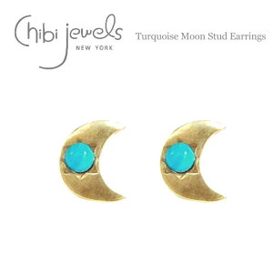 �y�ē��ׁz��chibi jewels�� �`�r�W���G���Y �� ���[�� ���`�[�t �V�R�� �^�[�R�C�Y �X�^�b�Y �s�A�X Turquoise Moon Stud Earrings (Gold) ���f�B�[�X �M�t�g ���b�s���O