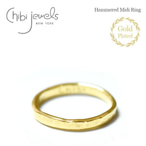 ��chibi jewels�� �`�r�W���G���Y �n���}�[�h �S�[���h �~�f�B�����O �t�@�����W�����O �֐߃����O �s���L�[�����O 14���d�グ Hammered Midi Ring (Gold) ���f�B�[�X �M�t�g ���b�s���O