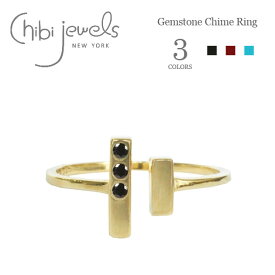 【STORY 雑誌掲載】【再入荷】≪chibi jewels≫ チビジュエルズ ダブル バー 天然石 小粒 ターコイズ C型リング フォークリング オープンリング Gemstone Chime Ring (Gold) レディース