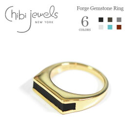 ≪chibi jewels≫ チビジュエルズ全6色 天然石 ライン リング Forge Gemstone Ring (Gold) レディース ギフト ラッピング