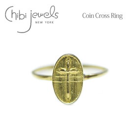 ≪chibi jewels≫ チビジュエルズメダイ コイン クロス レリーフ 楕円形 オーバル ゴールド リング 指輪 Coin Cross Ring (Gold) レディース ギフト ラッピング