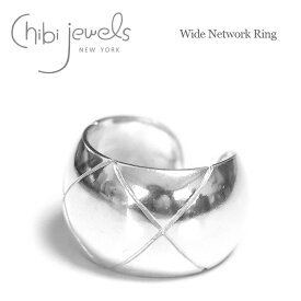 【再入荷】≪chibi jewels≫ チビジュエルズ ボリューム 幅広 シルバー クロス ライン リング 指輪 SV925 Wide Network Ring (Silver) レディース ギフト ラッピング