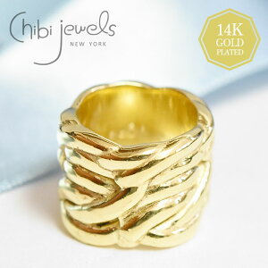 �yCLASSY �G���f�ځz�y�Җ]�̍ŐV��z��chibi jewels�� �`�r�W���G���Y �j�b�g�҂� �{�����[�� ���L ���[�v �����O �w�� �S�[���h 14���d�グ Knited Ring (Gold) ���f�B�[�X �M�t�g ���b�s���O