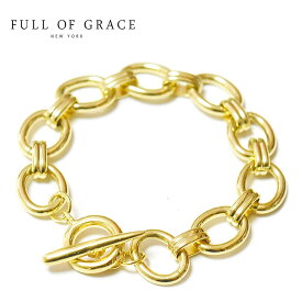【CLASSY STORY Oggi 雑誌掲載】【再入荷】≪FULL OF GRACE≫ フルオブグレイス オーバル 楕円形 ボリューム チェーン ブレスレット Thickcircle W Chain Bracelet (Gold) レディース ギフト ラッピング