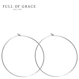 【再入荷】≪FULL OF GRACE≫ フルオブグレイスシンプル ワイヤー シルバー SV925 フープ ピアス Lサイズ Hoop Earrings (Silver) レディース ギフト ラッピング