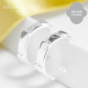 yҖ]̍ŐVzFULL OF GRACE tIuOCX n[g `[t v[g L t[vsAX Vo[ oGRA Convex Heart Hoop Earrings (Silver) fB[X Mtg bsO