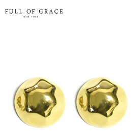 【再入荷】≪FULL OF GRACE≫ フルオブグレイス ドーム 半球体 ハンマード スタッズ ピアス Dome Earrings (Gold) レディース ギフト ラッピング