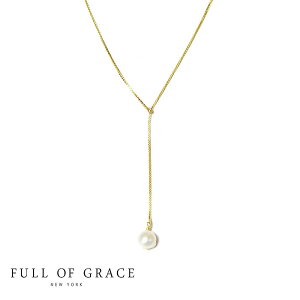 yēׁzFULL OF GRACE tIuOCX ЂƗ ^ p[ ؚ ɍ {bNX `F[ Gbg Y lbNX Classic Box Chain Drop Pearl Necklace (Gold) fB[X Mtg bsO