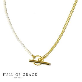 【再入荷】≪FULL OF GRACE≫ フルオブグレイス 小粒 真珠 パール 華奢 極細 ボール チェーン ネックレス マンテル ブレスレット 2WAY Pearl Necklace (Gold) レディース ギフト ラッピング