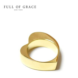 【再入荷】≪FULL OF GRACE≫ フルオブグレイス ハート モチーフ 幅広 リング ゴールド Tube Heart Ring (Gold) レディース ギフト ラッピング