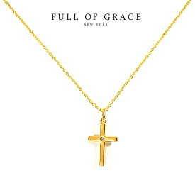 【再入荷】≪FULL OF GRACE≫ フルオブグレイスキュービックジルコニア パール 十字架クロス ネックレス Gold Necklace (Gold)レディース ギフト ラッピング