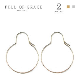 ≪FULL OF GRACE≫ フルオブグレイス全2色 シンプル ひょうたん型 フープ ピアス Gourd Dipper Earrings (Gold/Silver) レディース ギフト ラッピング