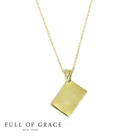 【待望の最新作】≪FULL OF GRACE≫ フルオブグレイススクエア 四角 プレート コイン ネックレス Square Coin Necklace (Gold) レディース ギフト ラッピング