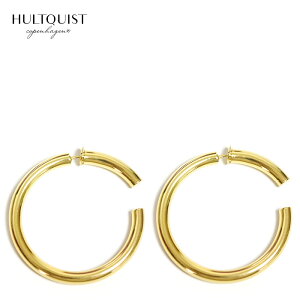 【訳あり商品 OUTLET】【CLASSY 雑誌掲載】【再入荷】≪HULTQUIST copenhagen≫ フルトクイスト コペンハーゲン フープ ピアス バックキャッチ ゴールド Vermal 18金仕上げ Hoop Earrings (Gold) 中条あやみさ