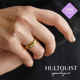 【待望の最新作】≪HULTQUIST copenhagen≫ フルトクイスト コペンハーゲン シンプル ボリューム リング Vermal 18金バーメイル 仕上げ Dainty Ring (Gold) レディース ギフト