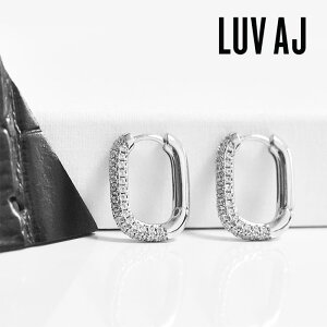 yCLASSY GfځzyēׁzLUV AJ uG[WFC I[o ȉ~` rW[ NX^ L[rbNWRjA ܂ t[v sAX Vo[ Pave Chain Link Huggies Earrings (Silver) fB