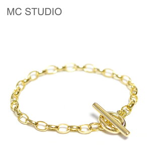 �ySTORY LEE �G���f�ځz�y�Җ]�̍ŐV��z��MC STUDIO�� �G���V�[�X�^�W�I �ȉ~ �I�[�o�� �`�F�[�� �S�[���h �u���X���b�g �}���e�� Oval Circle Chain Bracelet (Gold) ���f�B�[�X �M�t�g ���b�s���O