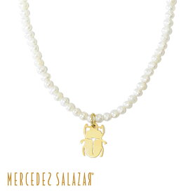 【中条あやみさん着用】≪MERCEDES SALAZAR≫ メルセデス サラザール 真珠 パール 甲虫 スカラベ ラッキーモチーフ ネックレス Escarabojo Pearl Necklace (Gold) レディース