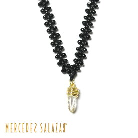 ≪MERCEDES SALAZAR≫ メルセデス サラザール 天然石 クリアクォーツ 水晶 ブラック 黒 ビーズ ロング ネックレス Necklace レディース ギフト ラッピング