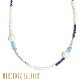 【Oggi 雑誌掲載】≪MERCEDES SALAZAR≫ メルセデス・サラザール 真珠 パール ビーズ ネックレス ブルー ホワイト Beads Necklace (Blue) レディース ギフト ラッピング
