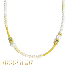 【Oggi 雑誌掲載】≪MERCEDES SALAZAR≫ メルセデス サラザール 真珠 パール ビーズ ネックレス ベージュ オレンジ Beads Necklace (Beige)レディース ギフト ラッピング