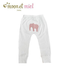 ≪moon et miel≫ ムーン エ ミエル エレファントパッチ ゾウ パンツ　Elephant Patch Pants（White/Red） 子供 ベビー キッズ 3歳 4歳 100 110