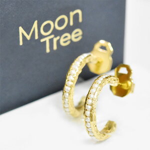 Moon Tree [c[  ^ p[ LTCY t[v sAX n}[h S[h Pearl Hoop Earrings (Gold) fB[X Mtg bsO