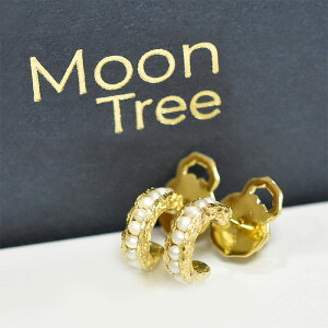 Moon Tree [c[  ^ p[ STCY t[v sAX n}[h S[h Pearl Hoop Earrings (Gold) fB[X Mtg bsO