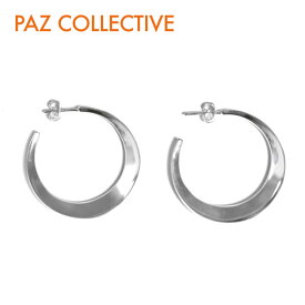 【STORY 雑誌掲載】【再入荷】≪PAZ COLLECTIVE≫ パズ コレクティブ シェイプ フープ ピアス シルバー Comma Hoops Shiny Earrings (Silver) レディース ギフト ラッピング