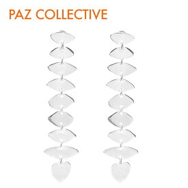 【CLASSY STORY 雑誌掲載】≪PAZ COLLECTIVE≫ パズ コレクティブ フラット シルバー プレート ロング ピアス Earrings (Silver)レディース ギフト ラッピング