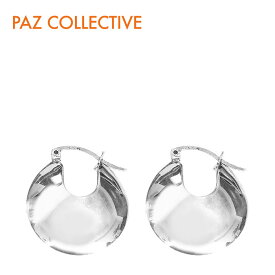 【CanCam 雑誌掲載】≪PAZ COLLECTIVE≫ パズコレクティブオーバル 立体 ぷっくり シルバー フープ ピアス SV925 Earrings (Silver) レディース ギフト ラッピング