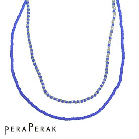 ≪PERAPERAK≫ ペラペラックボヘミアン ブルー ビーズ 3WAY ネックレス ブレスレット ロング Bead Necklace (Blue)レディース ギフト ラッピング