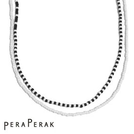 【楽天スーパーセール 20％OFF】≪PERAPERAK≫ ペラペラックボヘミアン ライト グレー ブラック マット ビーズ 3WAY ネックレス ブレスレット ロング Bead Necklace (Grey/Black) レディース