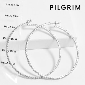 【待望の最新作】≪PILGRIM≫ ピルグリム 小粒 ビジュー プレシオサ クリスタル フープ ピアス 大きめ シルバー SIDNEY XL HOOP Earrings (Gold) レディース ギフト ラッピング