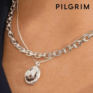 �y�Җ]�̍ŐV��z��PILGRIM�� �s���O���� �ۂ� �v���[�g �`�F�[�� �l�b�N���X �V���o�[ Sparkle Necklace (Silver) ���f�B�[�X �M�t�g ���b�s���O