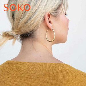 yӌ݂肳񈤗pzyVERY STORY GLOW GfځzyēׁzSOKO \R eBAhbv I[o t[vsAX 24 S[hR[eBO MEZI HOOP EARRINGS (Gold) fB[X Mtg bs