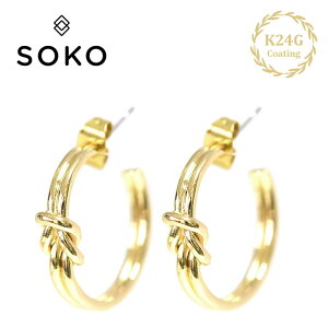 yēׁzSOKO \R  fUC mbg X[ t[v sAX S[h 24R[eBO SAYO Hoop Earrings (Gold)fB[X Mtg bsO