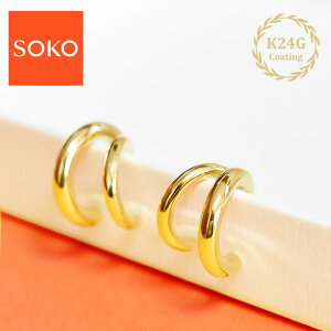 yҖ]̍ŐVzSOKO \R v[g C ͗l S[h t[v sAX JUA CAPSULE Hoop Earrings (Gold) fB[X Mtg bsO