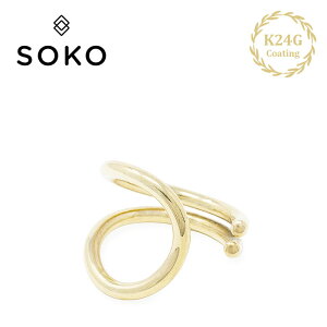 �yGISELe / JJ �G���f�ځz�y�ē��ׁz��SOKO�� �\�R ���E���h �J�[�u �_�u�����C�� �S�[���h �����O 24���d�グ Rhoda Statement Ring (Gold) ���f�B�[�X �M�t�g ���b�s���O