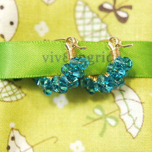 yēׁzviv & ingrid BCObh CfBRCg XtXL[ XpC t[v sAX Spiral Hoop Earrings XSmall (Indicolite Swarovski)